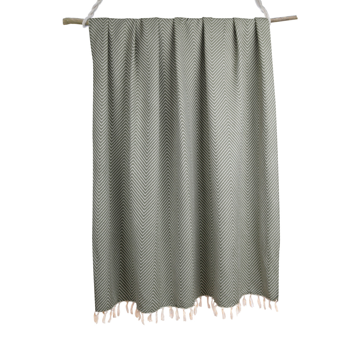 Plaid coton vert olive AMSTERDAM