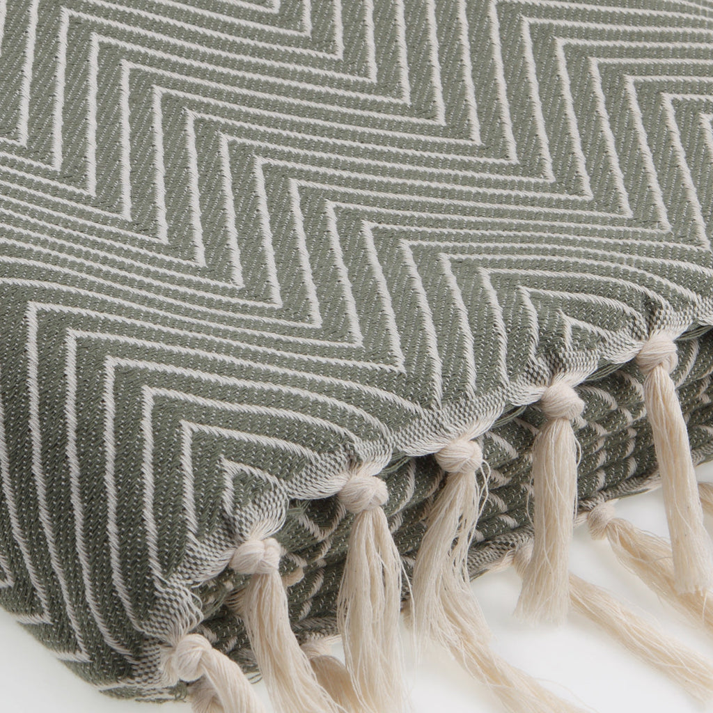 Plaid coton vert olive AMSTERDAM    febronie.com