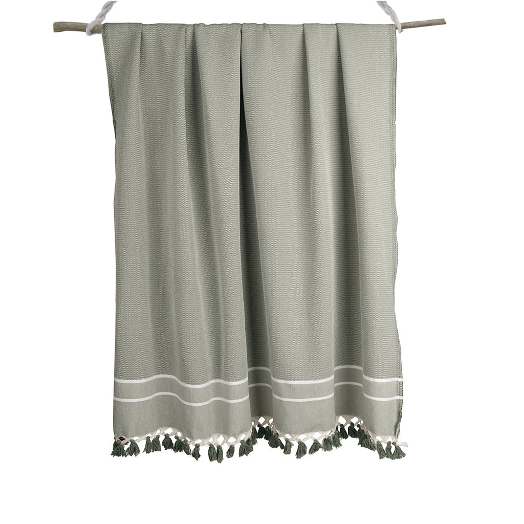 Plaid coton vert olive STOCKHOLM    febronie.com