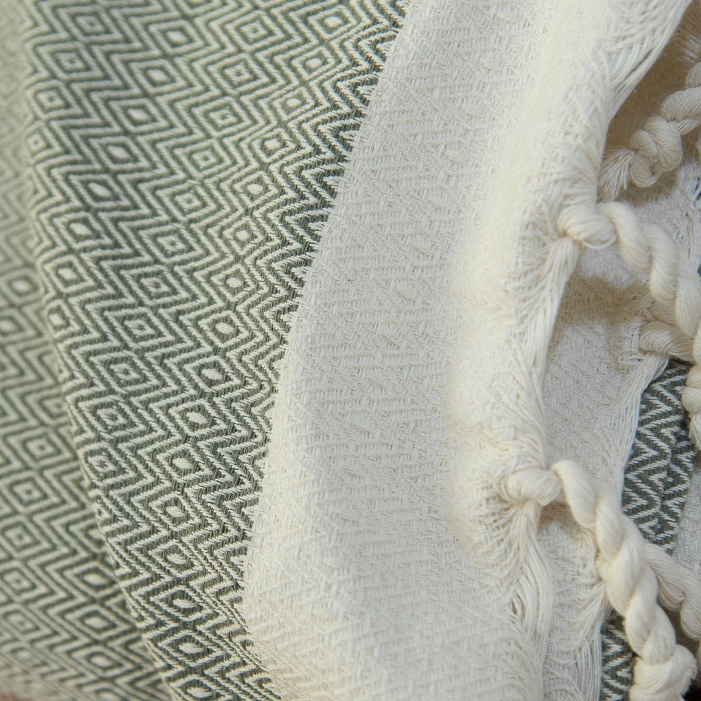 Plaid coton vert olive COURCHEVEL    febronie.com