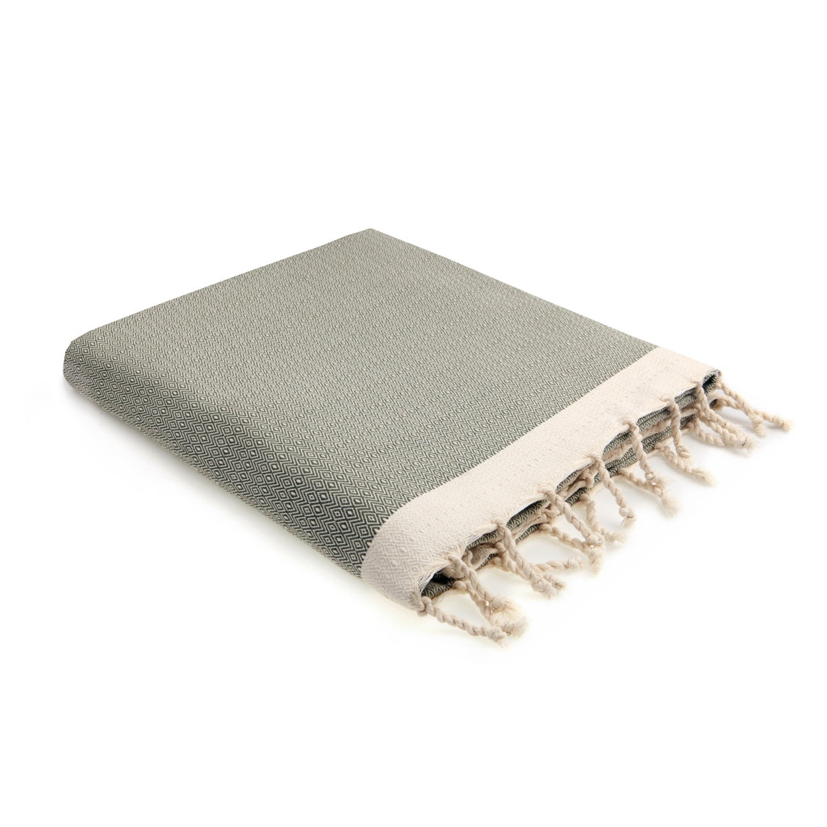 Plaid coton vert olive COURCHEVEL - 160x250 - febronie.com