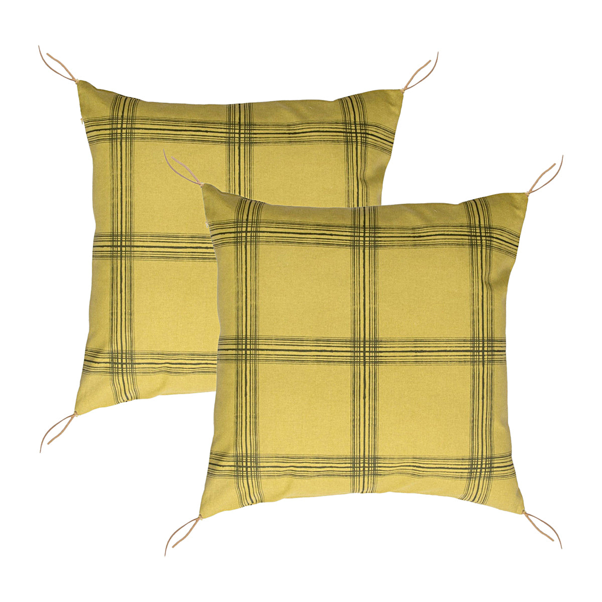 Lot de 2 housses de coussin coton MADRAS 50x50