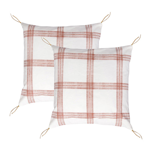 Lot de 2 housses de coussin coton MADRAS 50x50