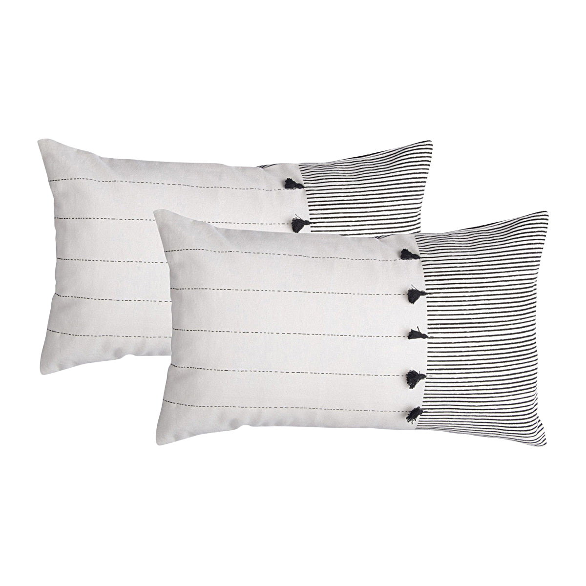 Lot de 2 housses de coussin coton PINSTRIPE 50x30