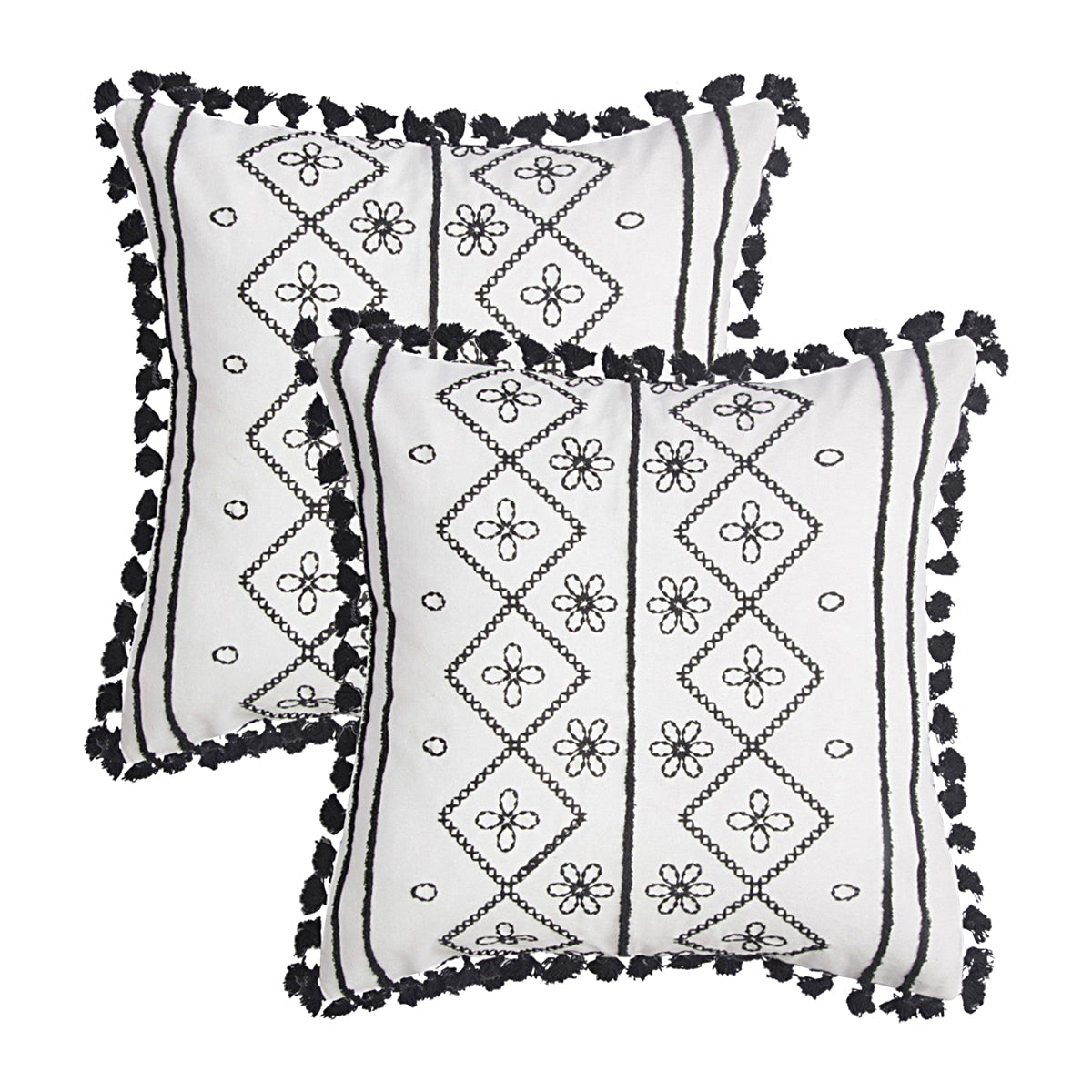 Lot de 2 housses de coussin coton TANGER 50x50