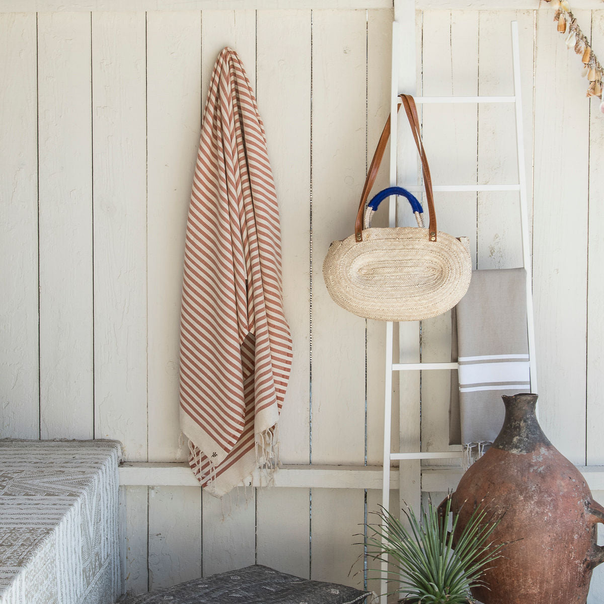 Fouta coton 100x200 HOSSEGOR - rouge brique - febronie.com