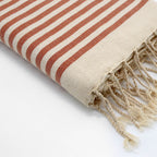 Fouta coton 100x200 HOSSEGOR - rouge brique - febronie.com