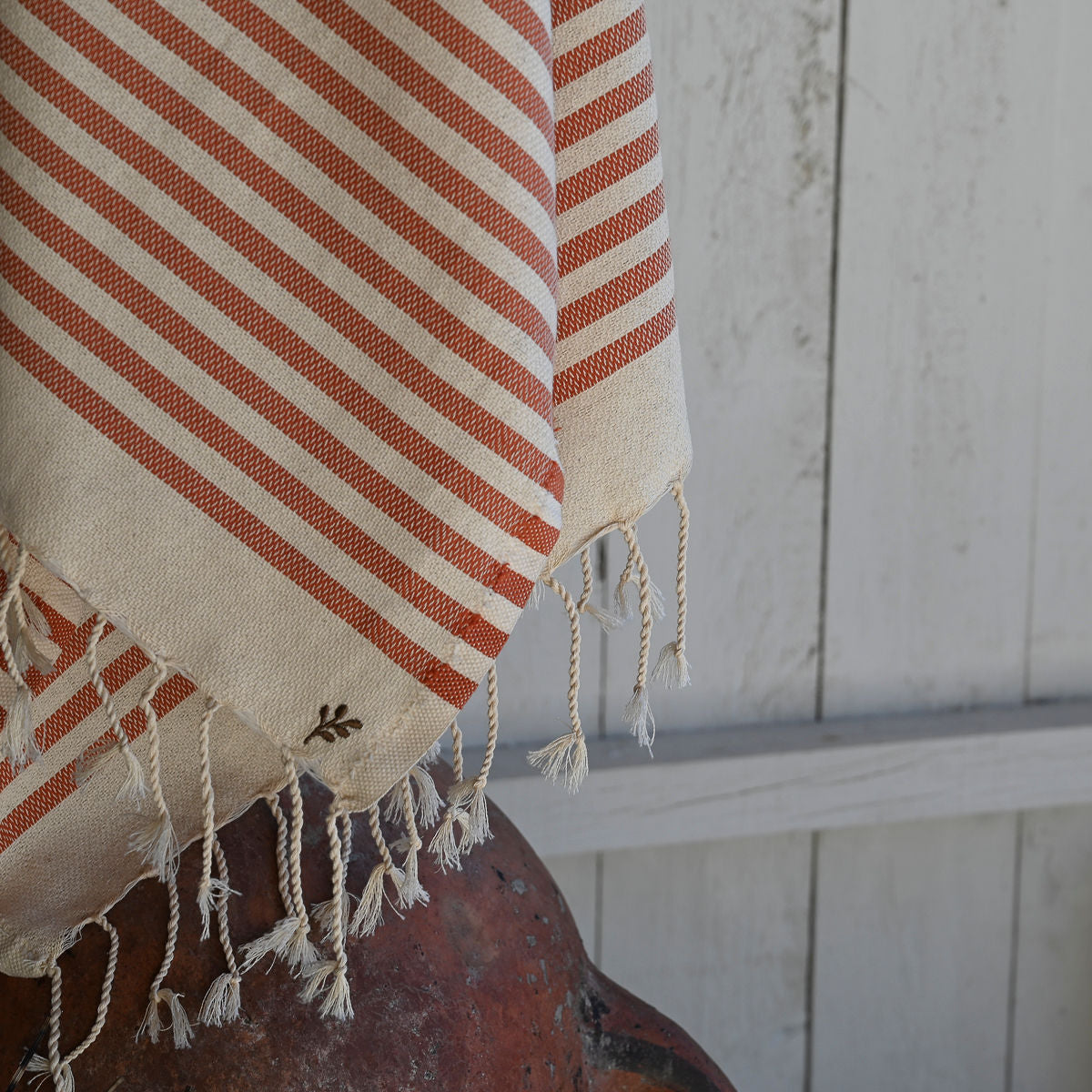 Fouta coton 100x200 HOSSEGOR - rouge brique - febronie.com
