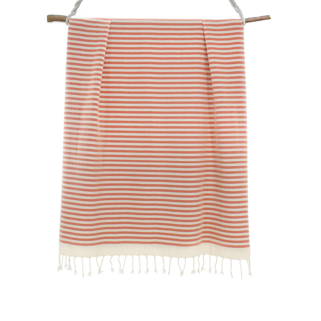 Fouta coton 100x200 HOSSEGOR - rouge brique - febronie.com