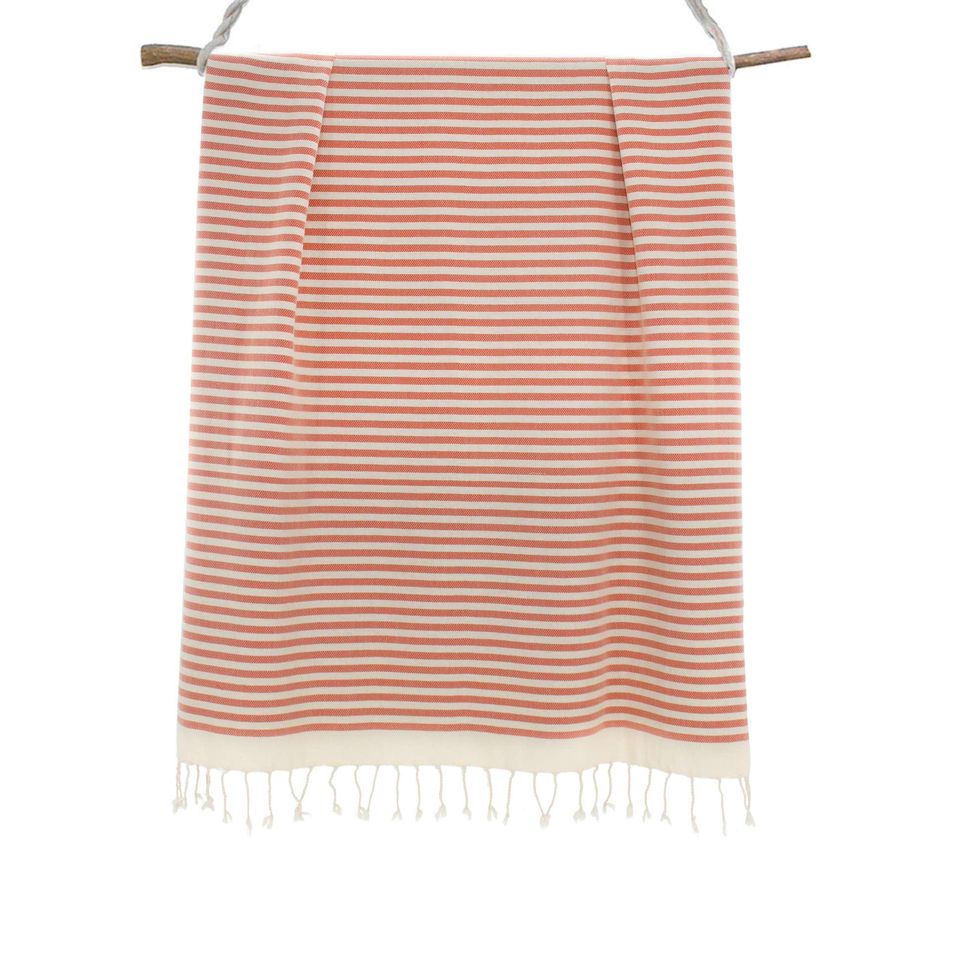 Fouta coton 100x200 HOSSEGOR - rouge brique - febronie.com