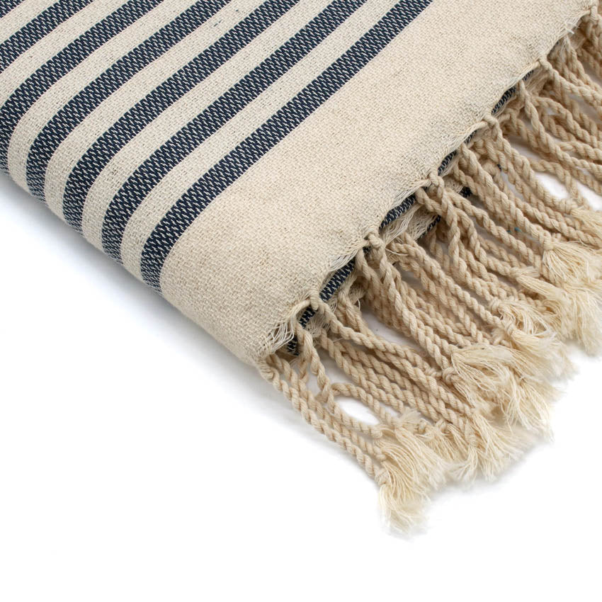 Fouta coton 100x200 HOSSEGOR - bleu denim - febronie.com