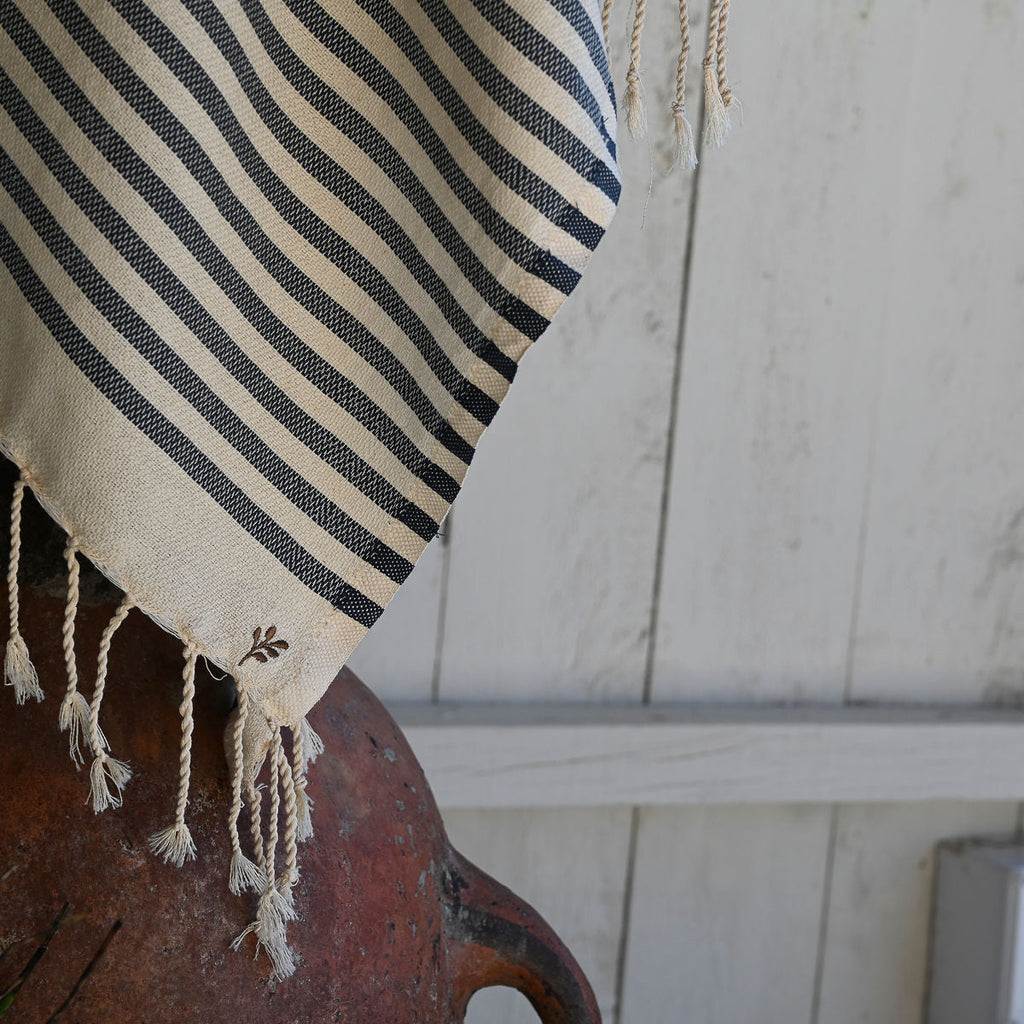 Fouta coton 100x200 HOSSEGOR - bleu denim - febronie.com