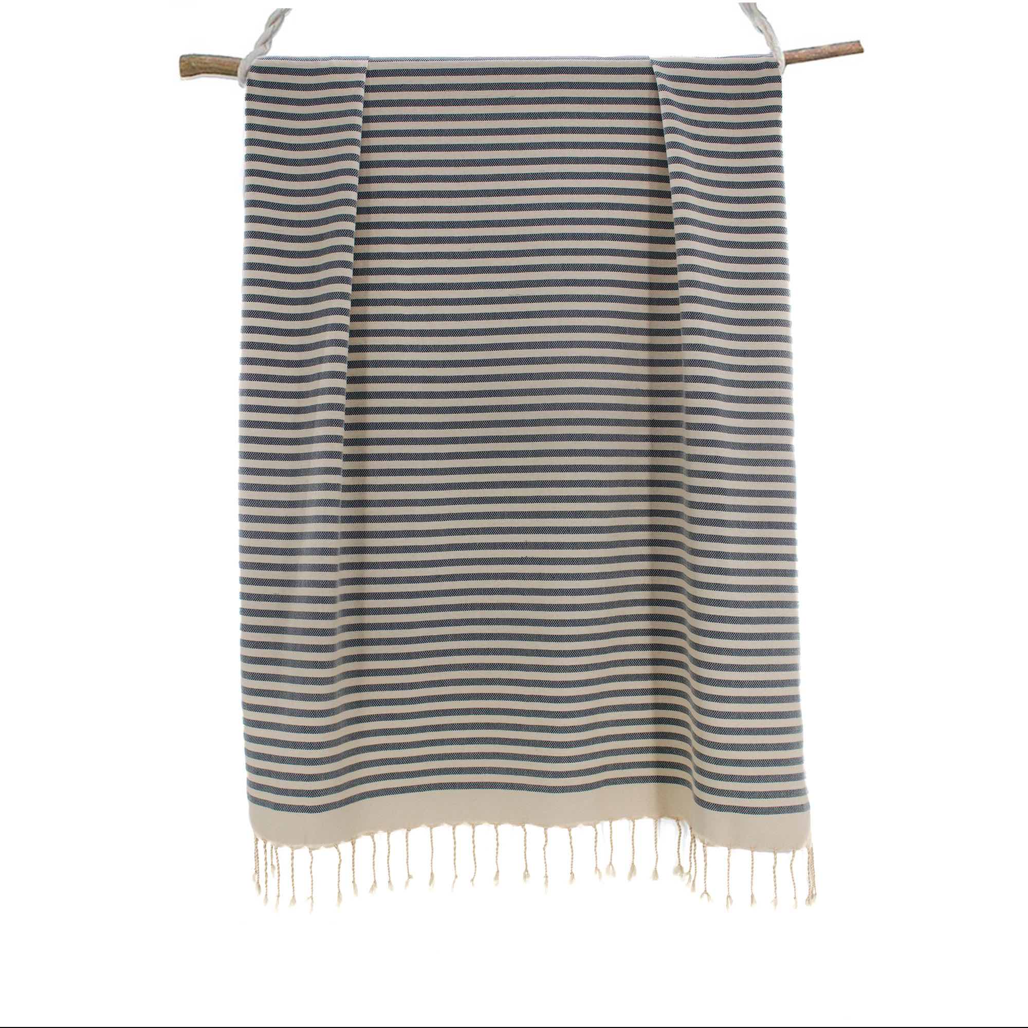 Fouta coton 100x200 HOSSEGOR - bleu denim - febronie.com