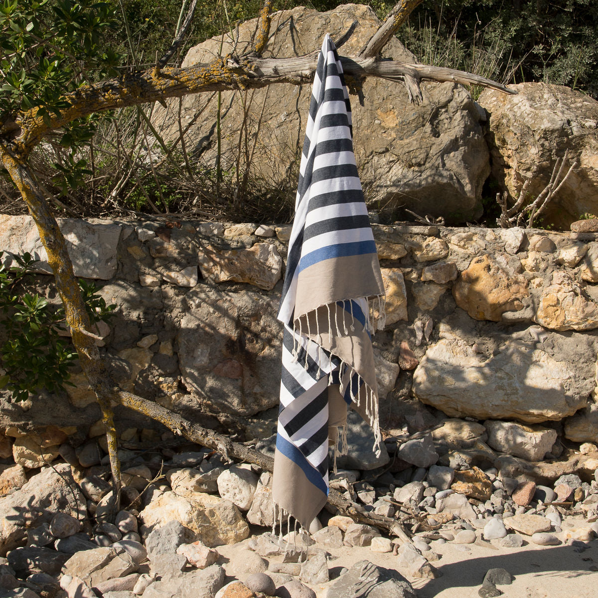 Fouta tricolore coton 100x200 ARCACHON    febronie.com