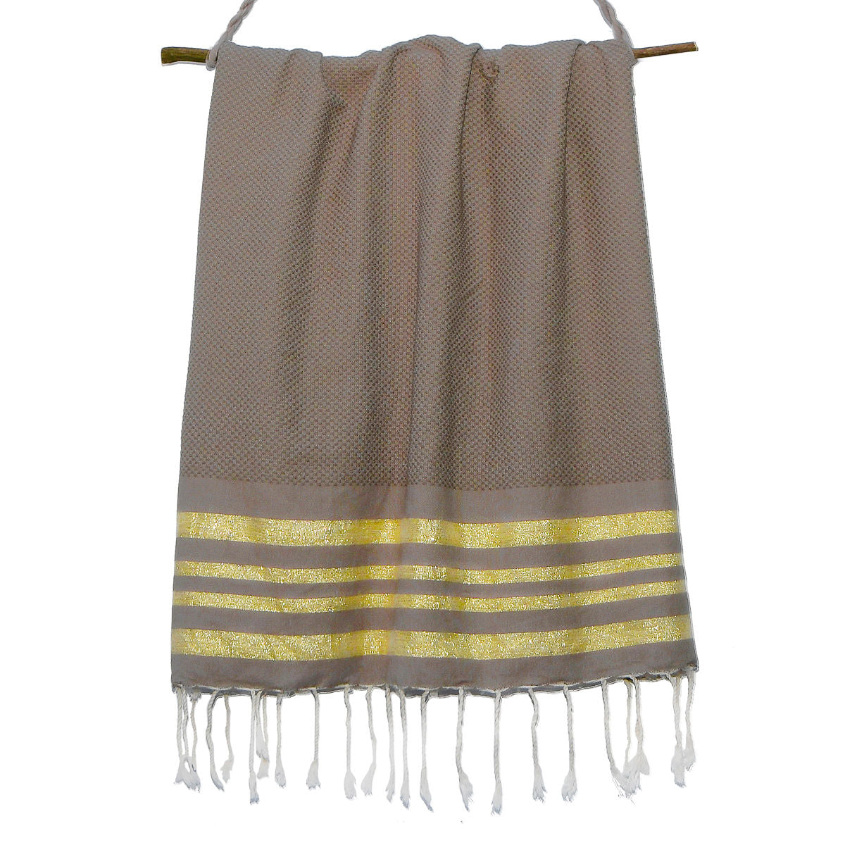 Fouta nid d'abeille lurex coton HAMPTONS 100x200