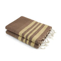 Fouta XXL coton 200x200 HAMPTONS - moka / or - febronie.com