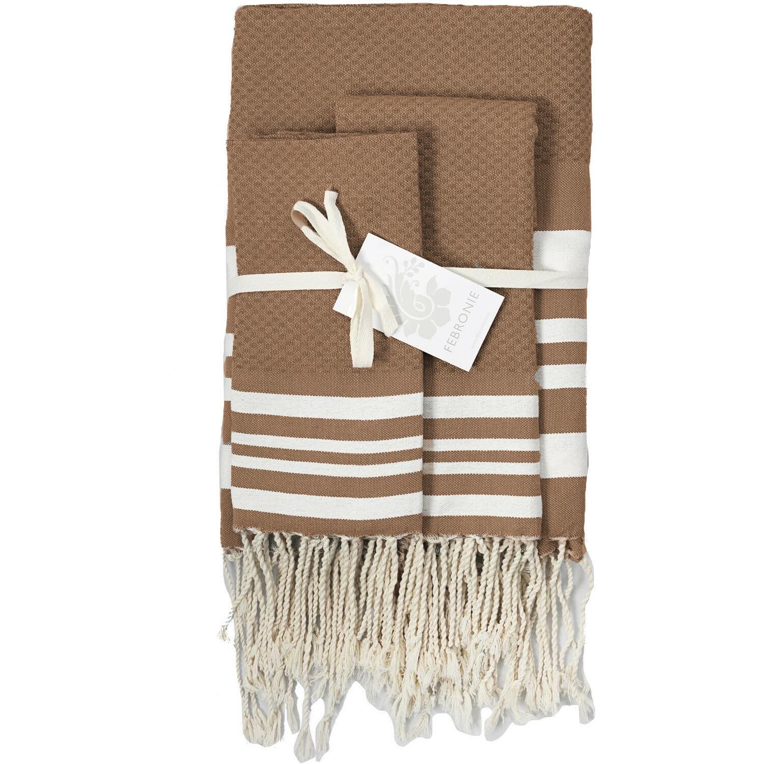 Bath set, 1 fouta + 2 hand towels cotton 100x200+2(40x60) HAMPTONS
