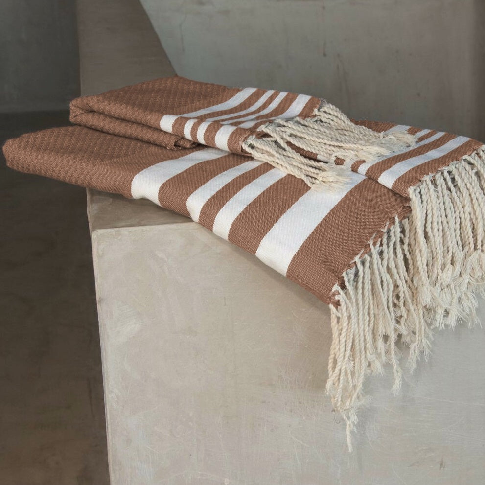 Bath set, 1 fouta + 2 hand towels cotton 100x200+2(40x60) HAMPTONS