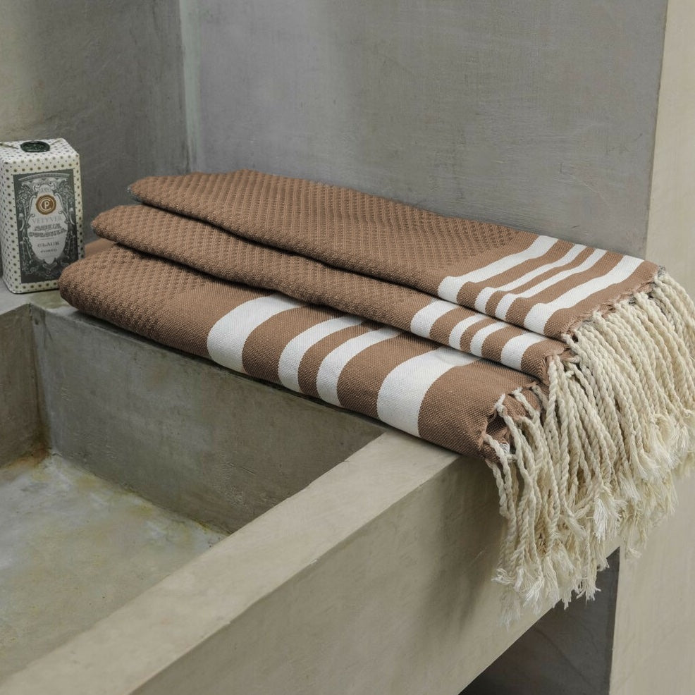 Bath set, 1 fouta + 2 hand towels cotton 100x200+2(40x60) HAMPTONS
