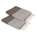 Lot de 2 foutas coton 100x200 ERICEIRA - taupe clair