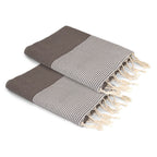 Lot de 2 foutas coton 100x200 ERICEIRA - taupe clair