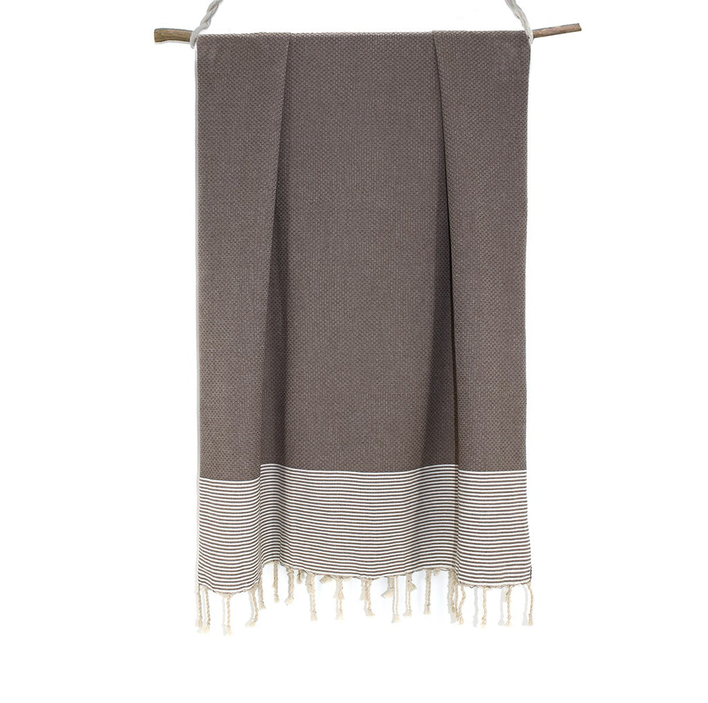 Lot de 2 foutas coton 100x200 ERICEIRA - taupe clair