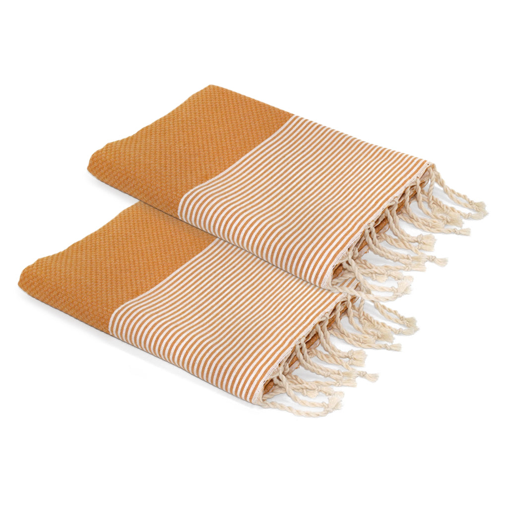 Lot de 2 foutas coton 100x200 ERICEIRA - jaune safran