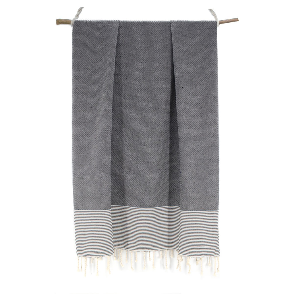 Lot de 2 foutas coton 100x200 ERICEIRA - gris moyen
