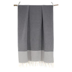 Lot de 2 foutas coton 100x200 ERICEIRA - gris moyen