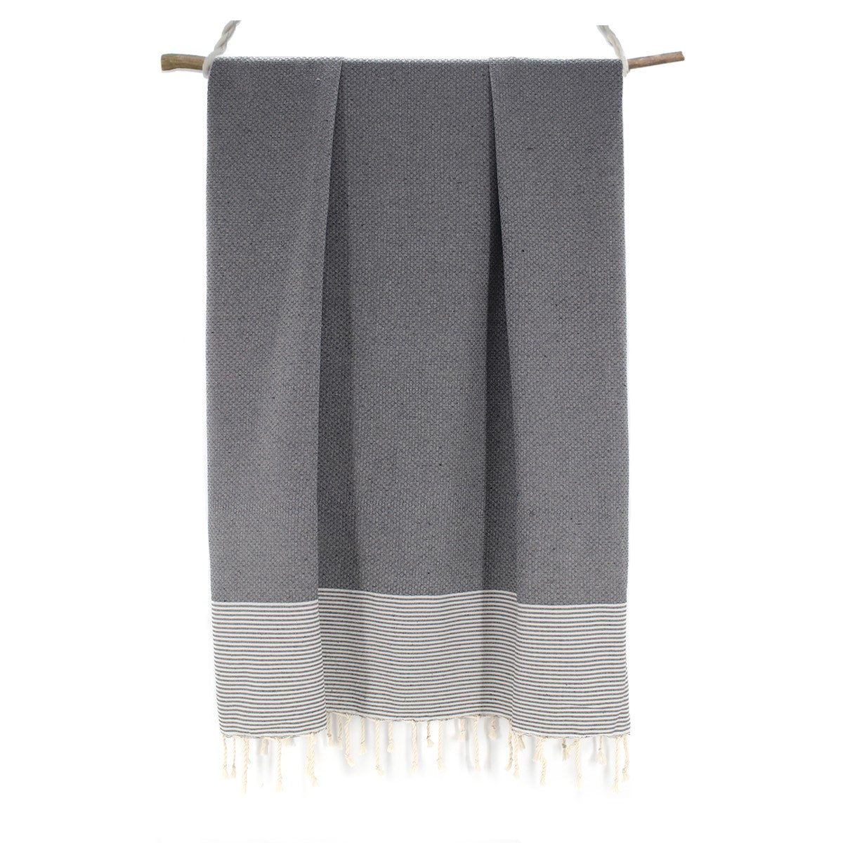 Lot de 2 foutas coton 100x200 ERICEIRA - gris moyen