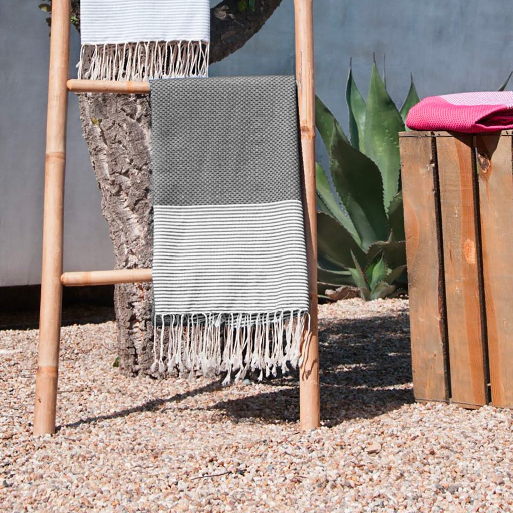 Lot de 2 foutas coton 100x200 ERICEIRA - gris moyen