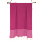 Lot de 2 foutas coton 100x200 ERICEIRA - rose fuchsia