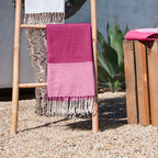 Lot de 2 foutas coton 100x200 ERICEIRA - rose fuchsia
