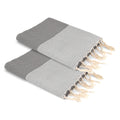 Lot de 2 foutas coton 100x200 ERICEIRA - gris perle