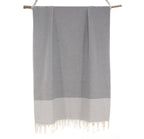 Lot de 2 foutas coton 100x200 ERICEIRA - gris perle