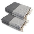 Lot de 2 foutas XXL coton 200x200 ERICEIRA - gris moyen