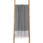 Lot de 2 foutas XXL coton 200x200 ERICEIRA - gris moyen