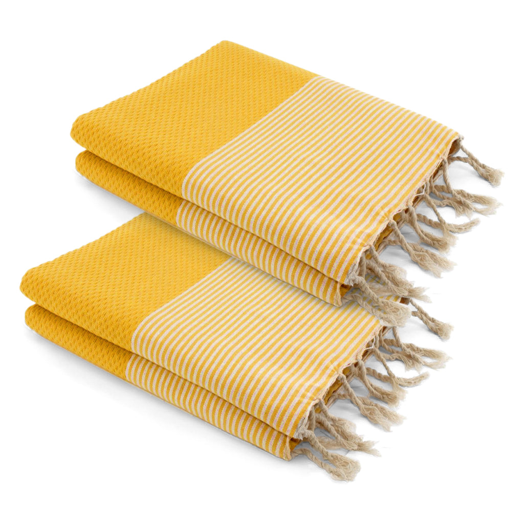 Lot de 2 foutas XXL coton 200x200 ERICEIRA - jaune safran