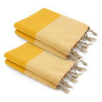 Lot de 2 foutas XXL coton 200x200 ERICEIRA - jaune safran