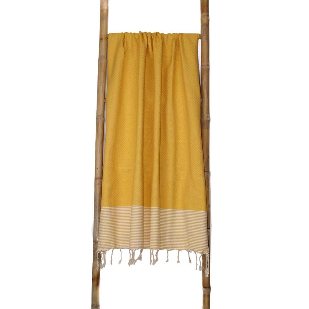 Lot de 2 foutas XXL coton 200x200 ERICEIRA - jaune safran