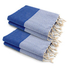 Lot de 2 foutas XXL coton 200x200 ERICEIRA - bleu grec