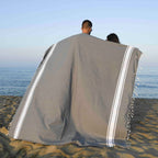 Lot de 2 foutas XXL coton 200x200 MALIBU - gris moyen