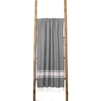 Lot de 2 foutas XXL coton 200x200 MALIBU - gris moyen