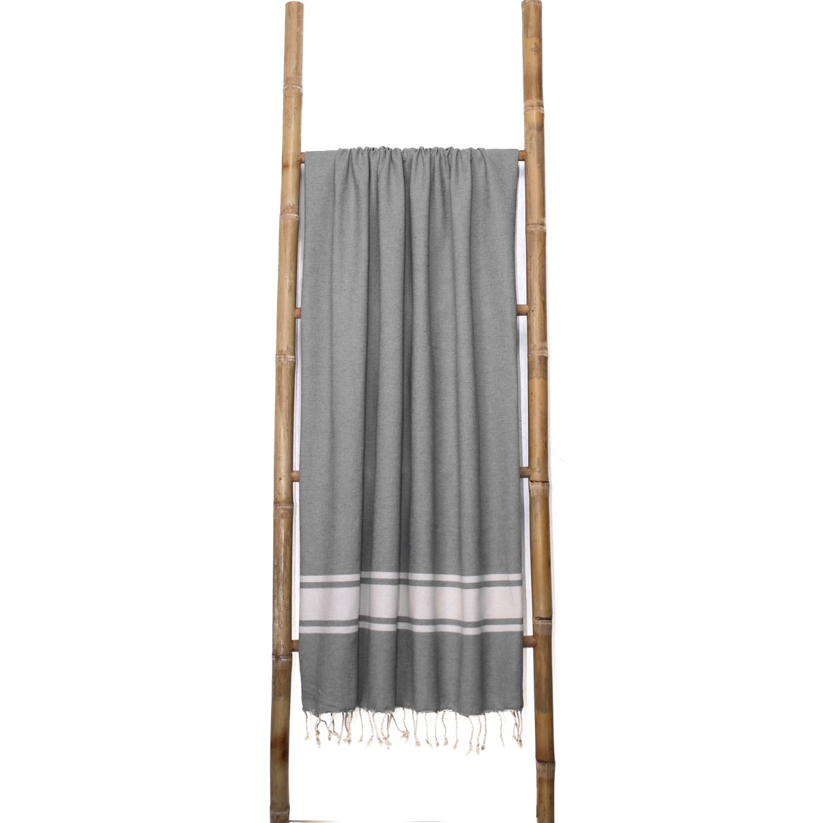 Lot de 2 foutas XXL coton 200x200 MALIBU - gris moyen