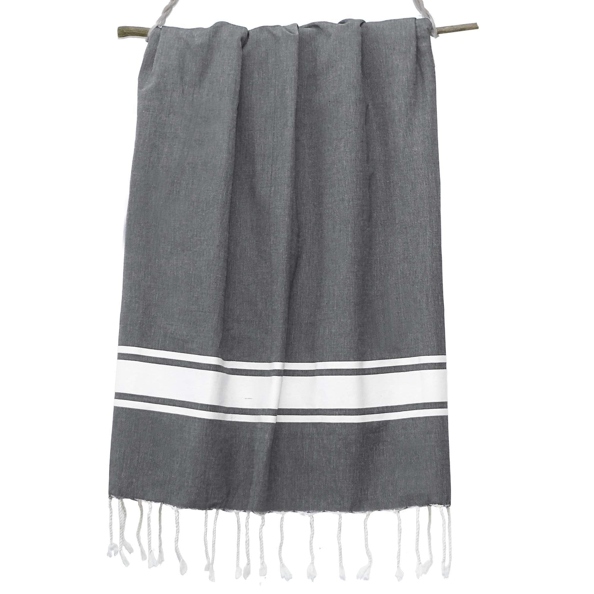 Lot de 2 foutas coton 100x200 MALIBU - gris moyen