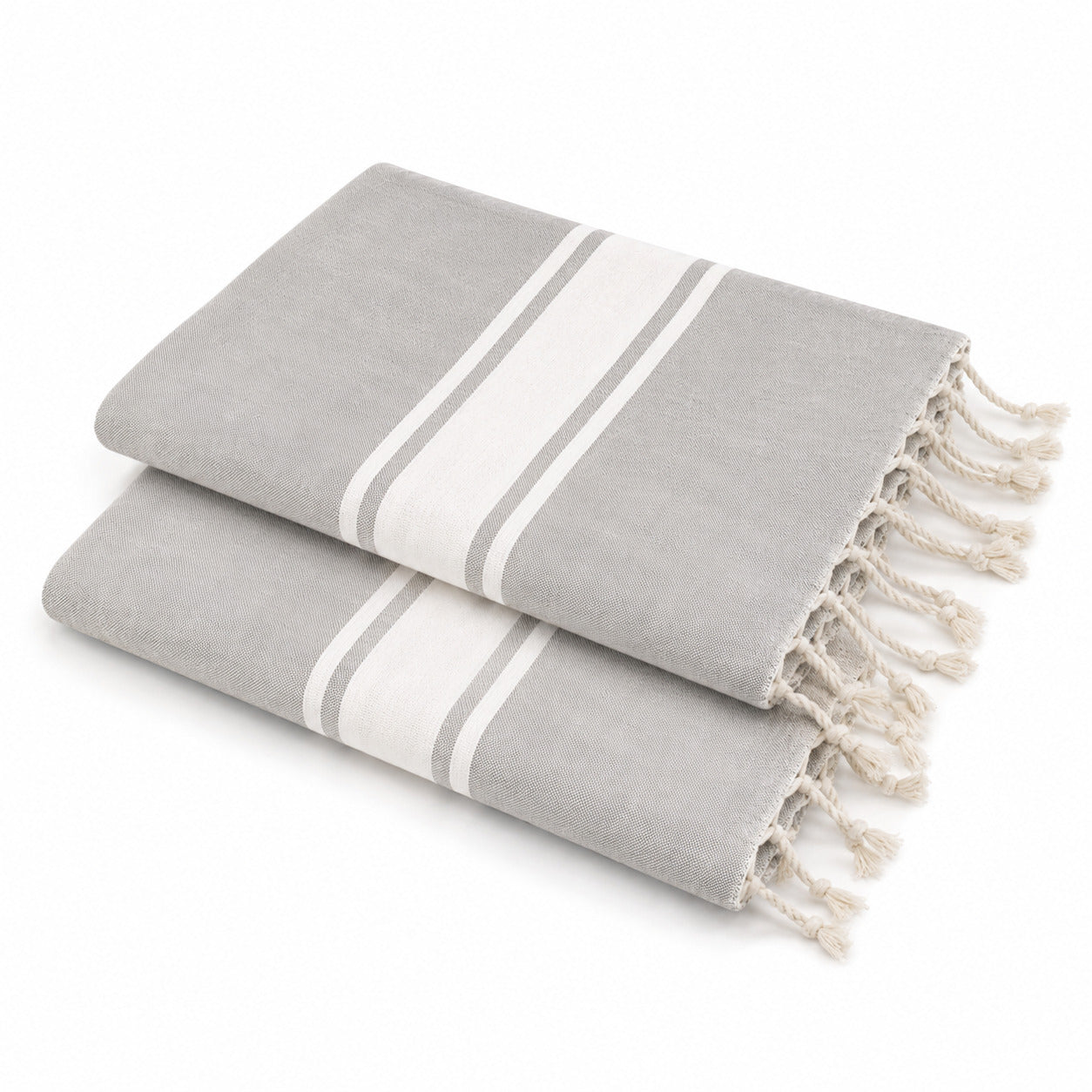 Lot de 2 foutas coton 100x200 MALIBU gris perle