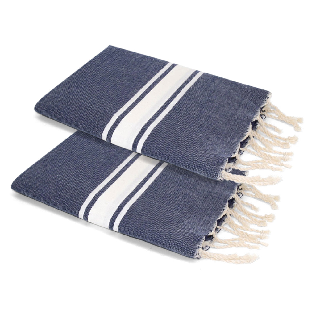 Lot de 2 foutas coton 100x200 MALIBU - gris perle