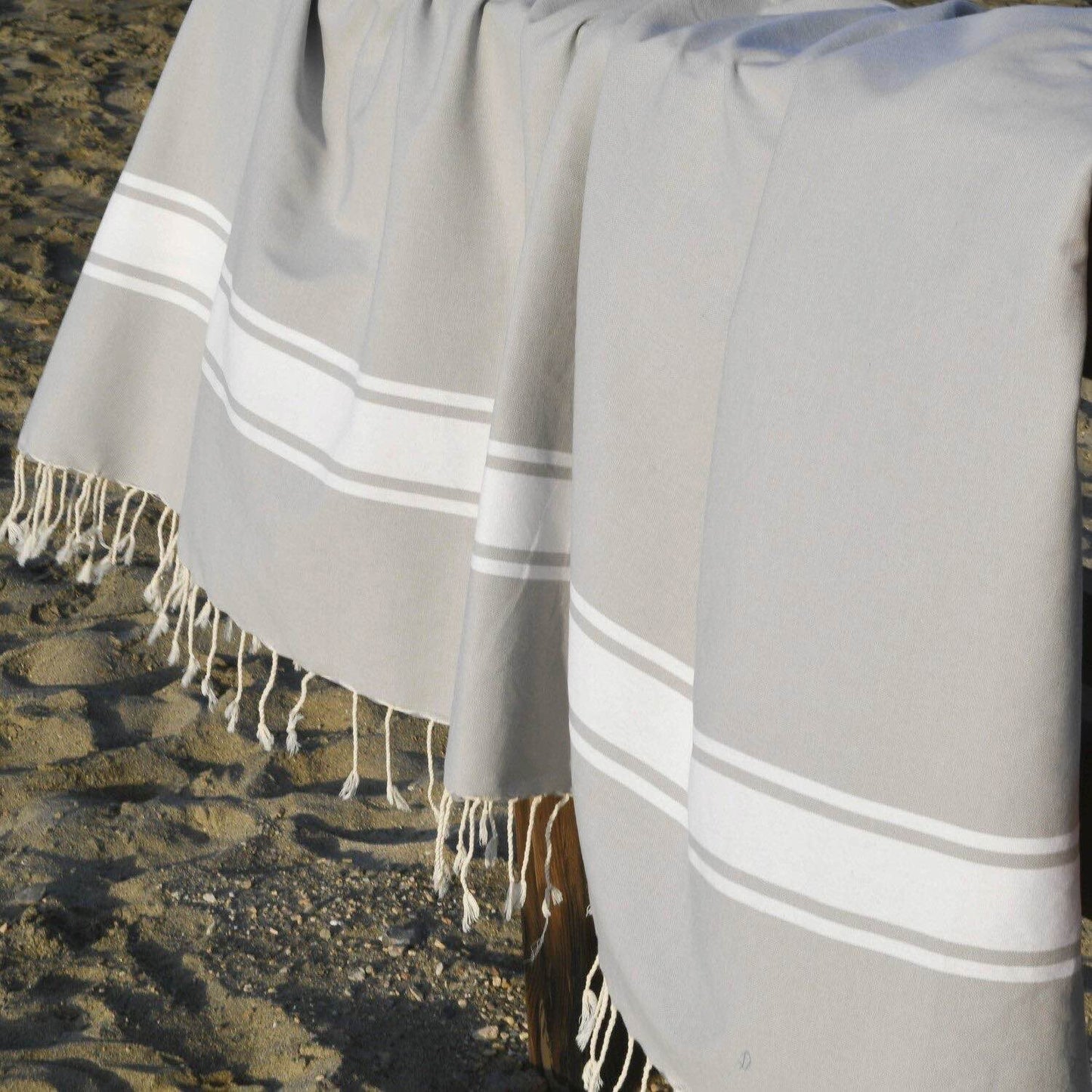 Lot de 2 foutas coton 100x200 MALIBU gris perle