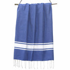 Lot de 2 foutas coton 100x200 MALIBU - bleu grec