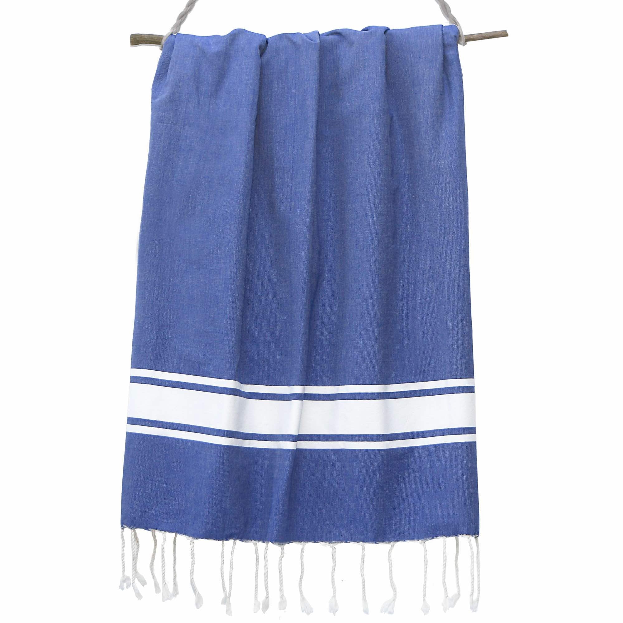 Lot de 2 foutas coton 100x200 MALIBU - bleu grec